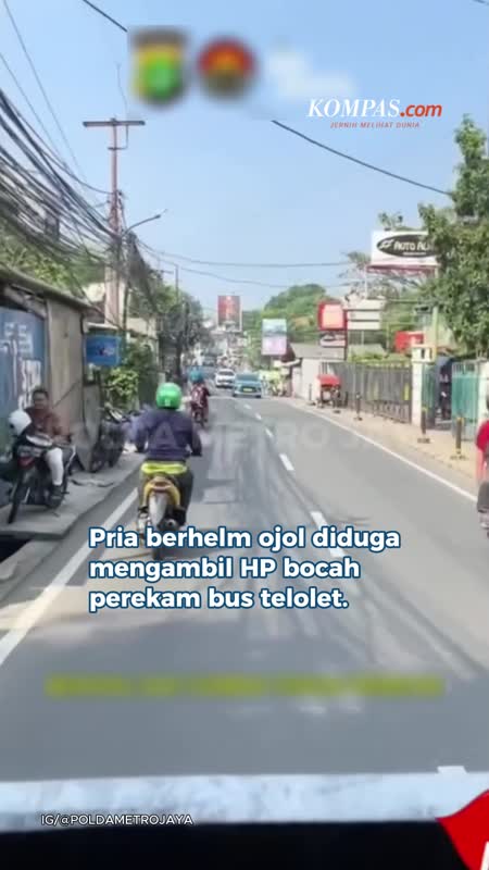 HP Bocah Perekam Bus Telolet Dijambret Pria Berhelm Ojol
