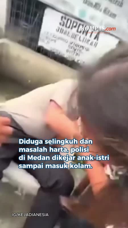 Polisi Dikejar Istri-Anak Hingga Jatuh Ke Kolam, Diduga Akibat Selingkuh
