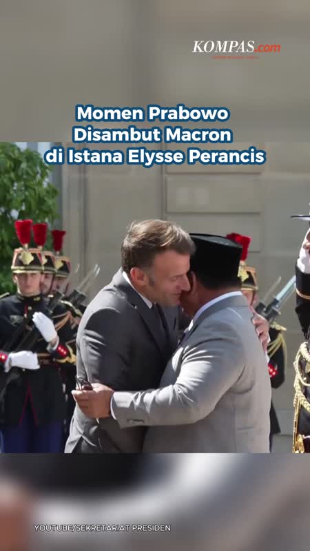 Momen Prabowo Disambut Macron di Istana Elysse Perancis