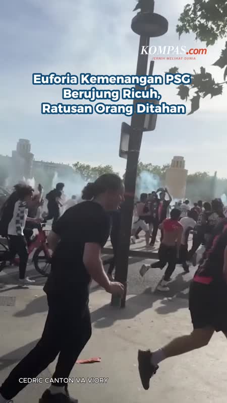 Euforia Kemenangan PSG Berujung Ricuh, Ratusan Orang Ditahan