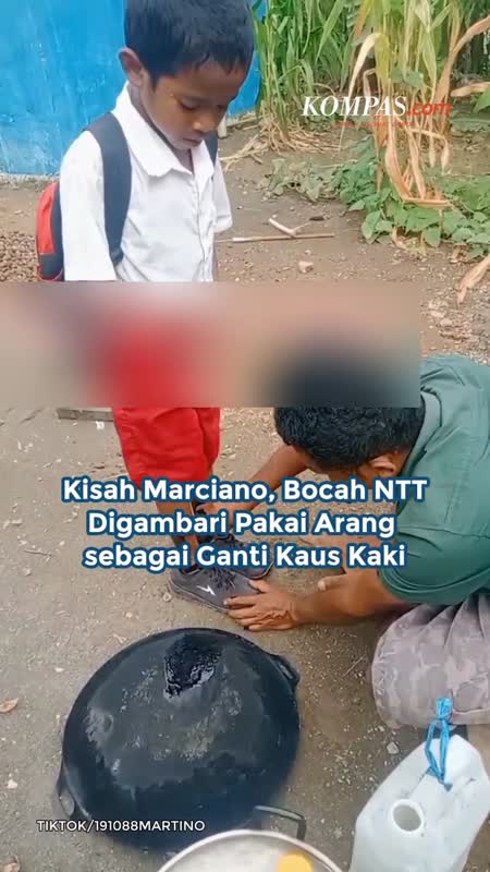 Kisah Marciano, Bocah NTT Digambari Pakai Arang Sebagai Ganti Kaus Kaki