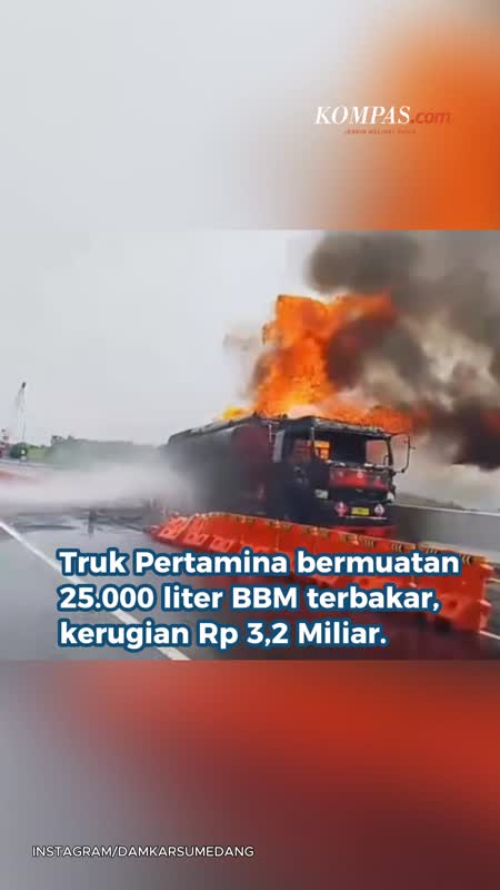 Truk Tangki Angkut BBM 25.000 Liter Terbakar Di Tol Cisumdawu, Kerugian Capai Rp 3,2 M