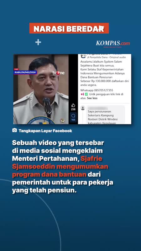 Menhan Sjafrie Tidak Pernah Mengumumkan Program Bantuan Untuk Para Pensiunan