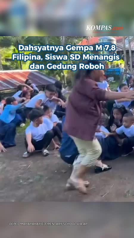 Dahsyatnya Gempa M 7,8 Filipina, Siswa SD Menangis Dan Gedung Roboh