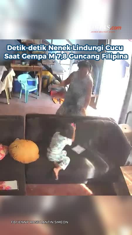 Detik-detik Nenek Lindungi Cucu Saat Gempa M 7,8 Guncang Filipina