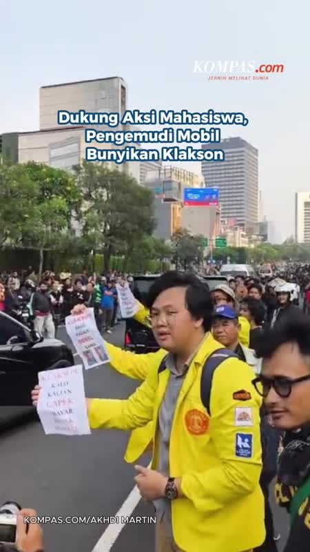 Dukung Aksi Mahasiswa, Pengemudi Mobil Bunyikan Klakson