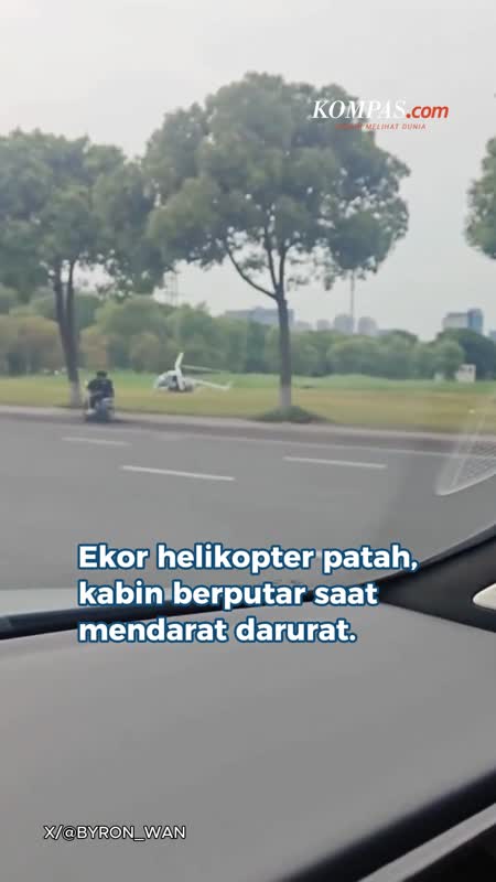 Detik-detik Helikopter Hilang Kendali hingga Berputar di Daratan