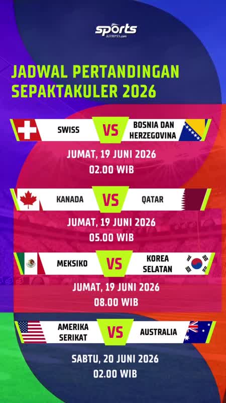Jadwal Piala Dunia 19-20 Juni 2026