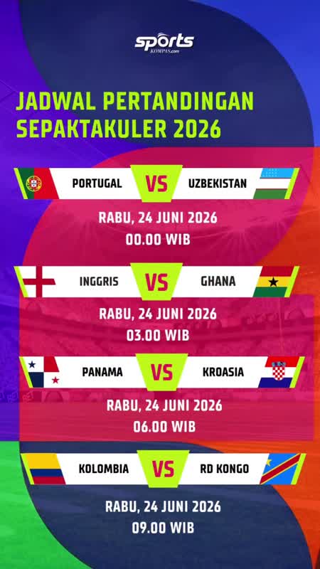Jadwal Piala Dunia 24-25 Juni 2026