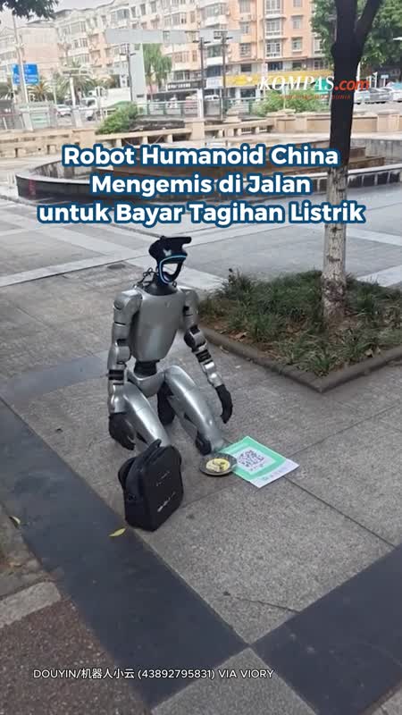 Robot Humanoid China Mengemis Di Jalan Untuk Bayar Tagihan Listrik