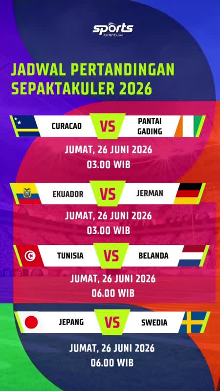 Jadwal Piala Dunia 26-27 Juni 2026