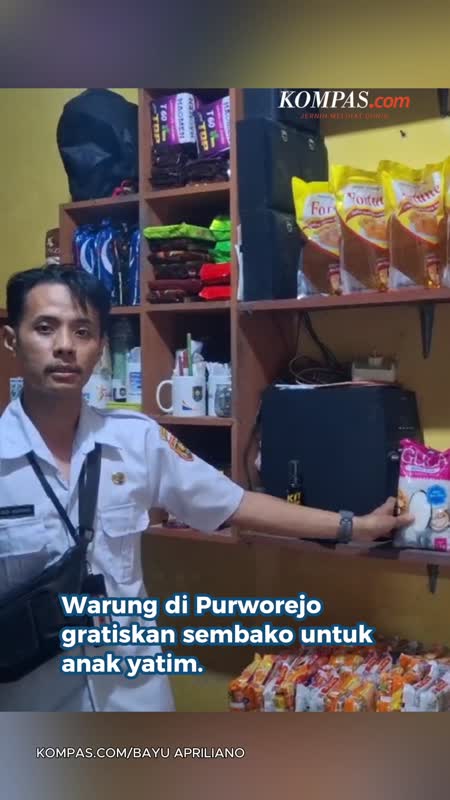 Warung Gratis Di Purworejo, Anak Yatim Bebas Ambil Sembako