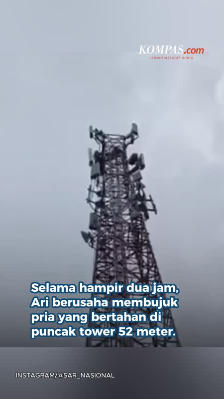 Dua Jam Menawar Putus Asa, Kisah Ari Selamatkan Pria Di Puncak Tower 52 Meter