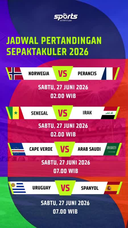 Jadwal Piala Dunia 27-28 Juni 2026