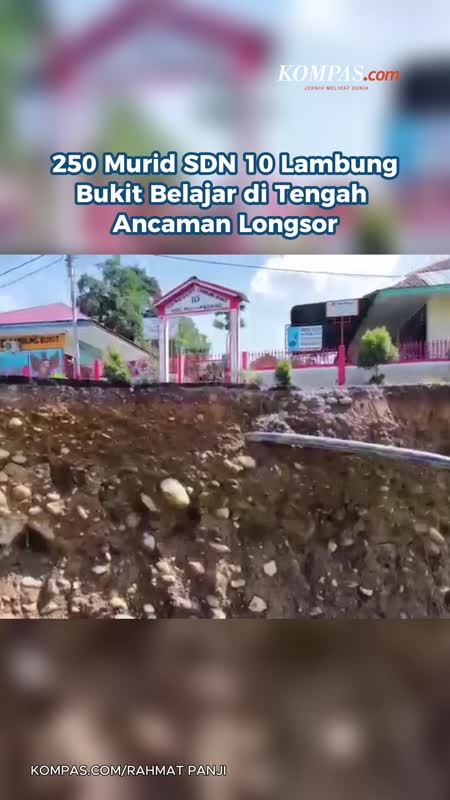 250 Murid SDN 10 Lambung Bukit Belajar Di Tengah Ancaman Longsor