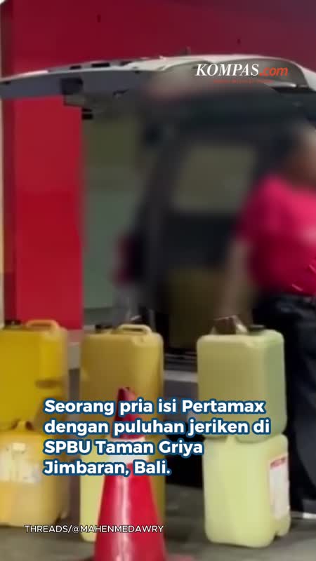 Viral! Pria di Bali Isi Pertamax Pakai 30 Jeriken