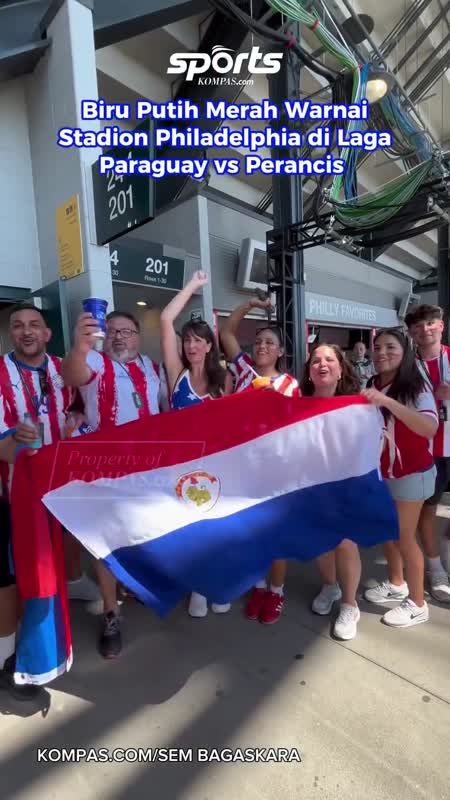 Biru Putih Merah Warnai Stadion Philadelphia di Laa Paraguay vs Perancis