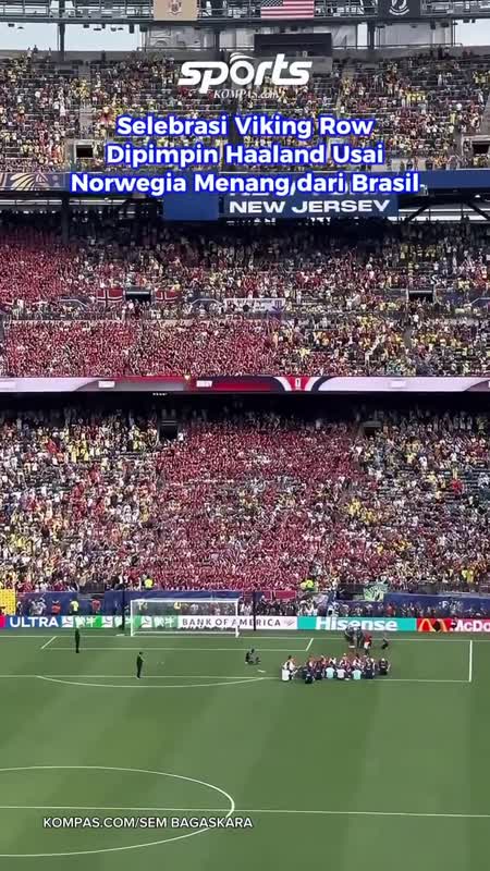 Selebrasi Viking Row Dipimpin Haaland Usai Norwegia Menang Dari Brasil