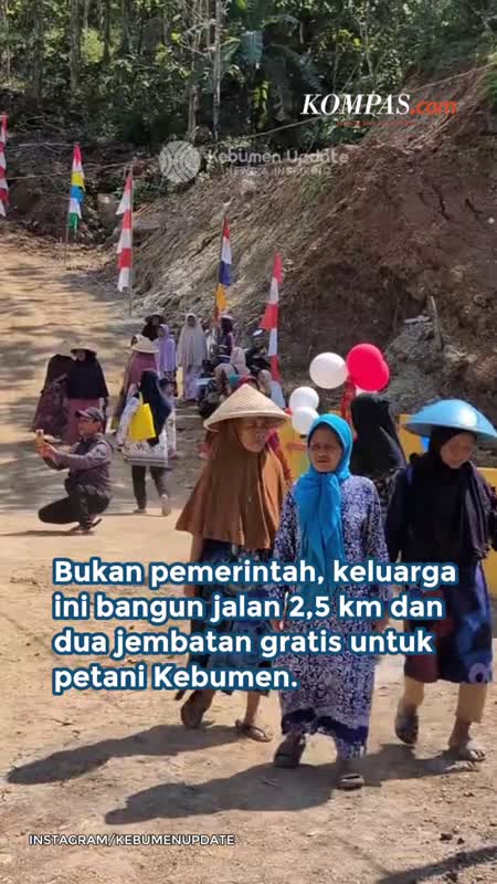 Seorang Warga Bangun Jalan Dan Jembatan Di Kebumen Pakai Dana Pribadi, Diresmikan Bupati