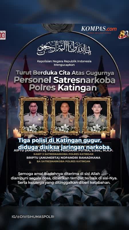 3 Polisi Gugur di Katingan Diduga Disiksa Jaringan Narkoba
