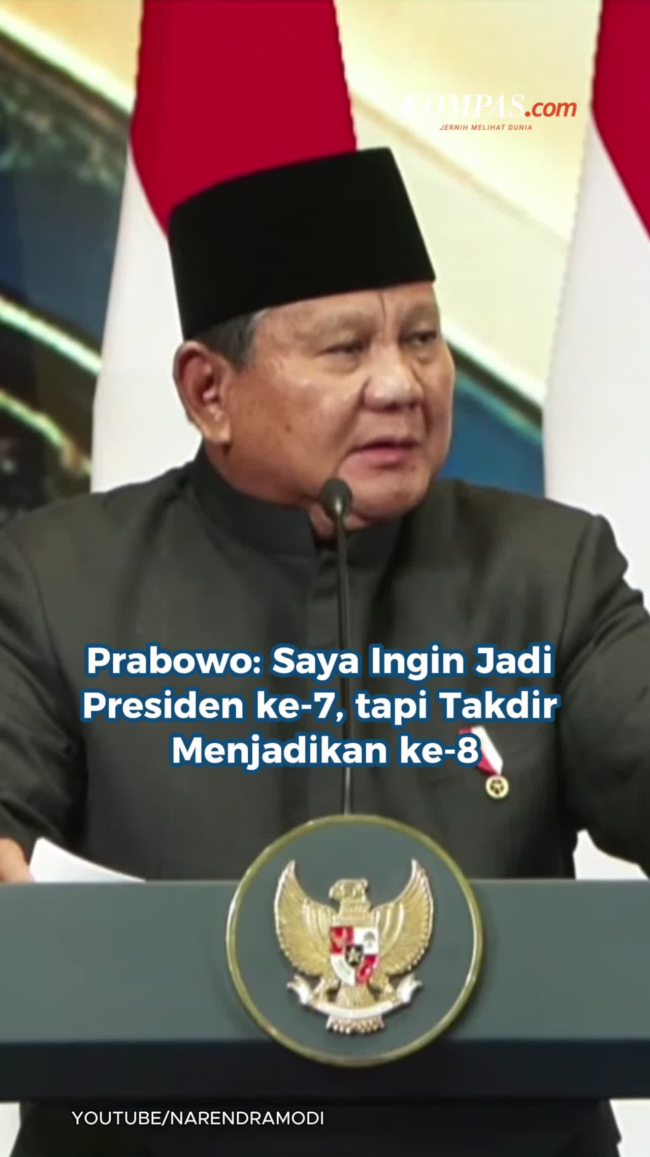 Prabowo: Saya Ingin Jadi Presiden Ke-7, Tapi Takdir Menjadikan Ke-8