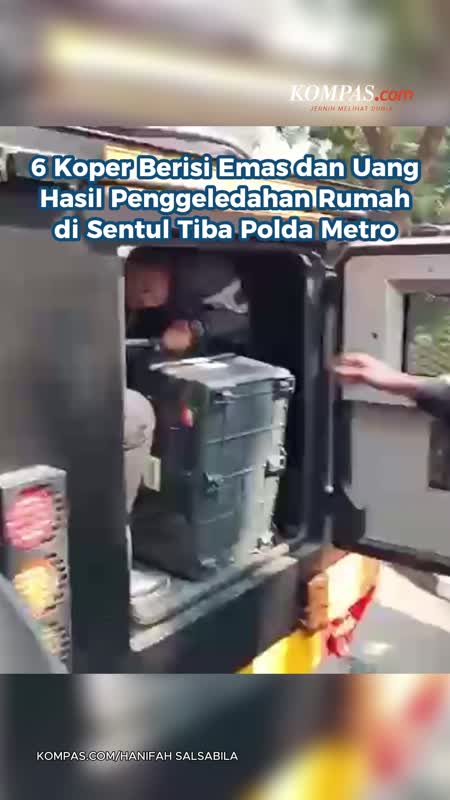 6 Koper Berisi Emas Dan Uang Hasil Penggeledahan Rumah Di Sentul Tiba Polda Metro