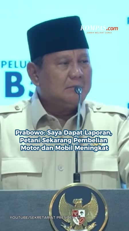 Prabowo: Saya Dapat Laporan, Petani Sekarang Pembelian Motor Dan Mobil Meningkat