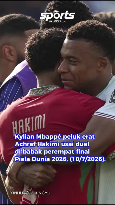 Pelukan Mbappé Untuk Hakimi Usai Singkirkan Maroko Di Perempat Final Piala Dunia 2026