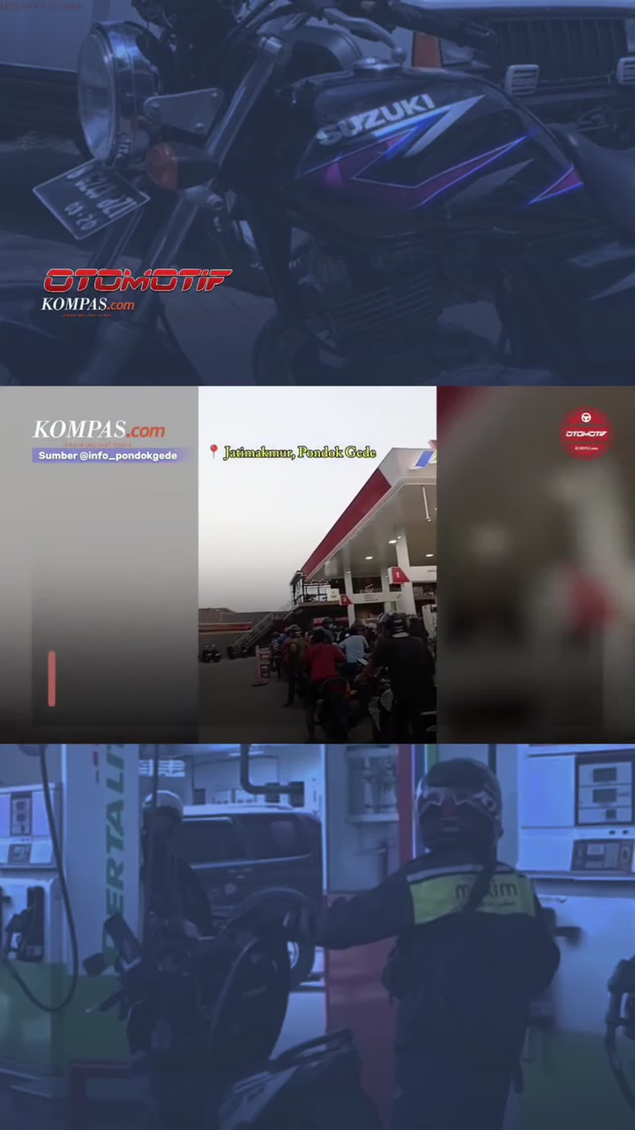 Video Antrean Suzuki Thunder Bikin Heboh Di SPBU Viral