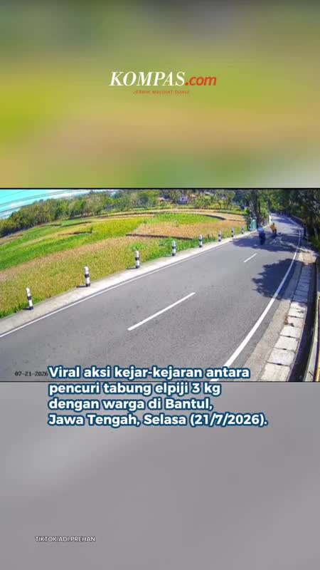 Mirip MotoGp! Pencuri Tabung Gas Dikejar Warga