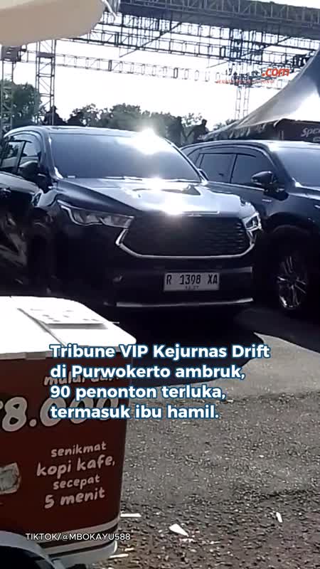 Tribune Kejurnas Drift Purwokerto Ambruk, 90 Penonton Terluka