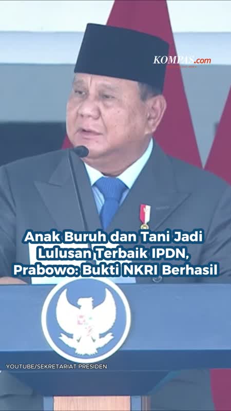 Anak Buruh Dan Tani Jadi Lulusan Terbaik IPDN, Prabowo: Bukti NKRI Berhasil
