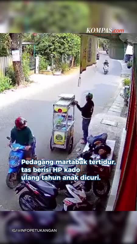 Pedagang Martabak Tertidur, Tas Berisi HP Kado Anak Digondol Maling