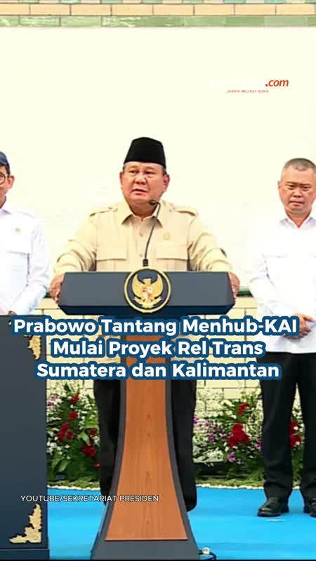 Prabowo Tantang Menhub-KAI Mulai Proyek Rel Trans Sumatera Dan Kalimantan