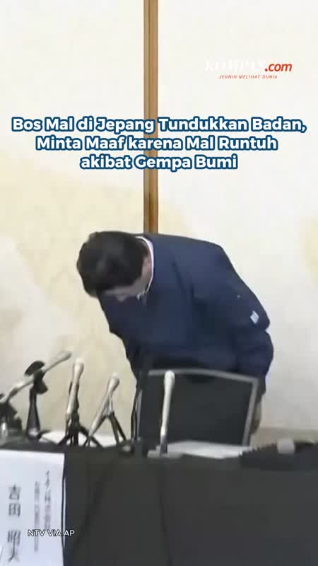 Bos Mal di Jepang Tundukkan Badan, Minta Maaf karena Mal Runtuh akibat Gempa Bumi