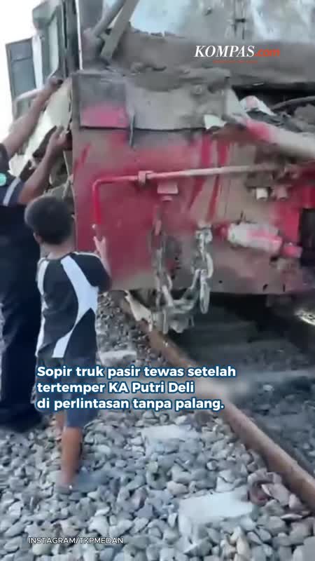 KA Putri Deli Tabrak Truk Di Sergai: Sopir Truk Tewas, Masinis Dan Penumpang Terluka
