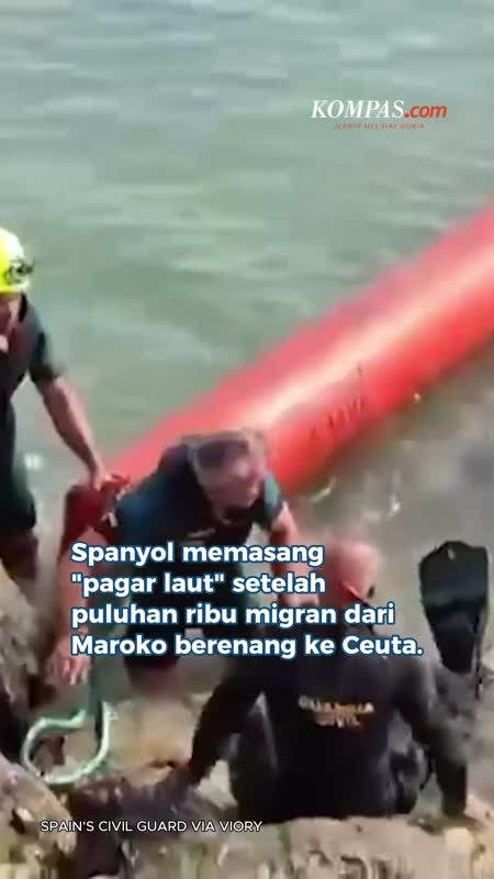 Spanyol Pasang "Pagar Laut" Setelah 60.000 Migran Maroko Serbu Ceuta