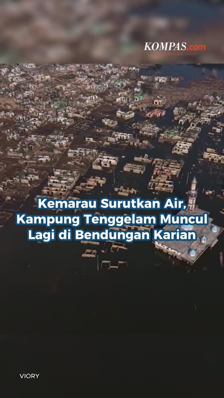 Kemarau Surutkan Air, Kampung Tenggelam Muncul Lagi Di Bendungan Karian