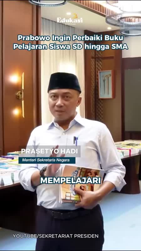 Prabowo Ingin Perbaiki Buku Pelajaran Siswa SD Hingga SMA