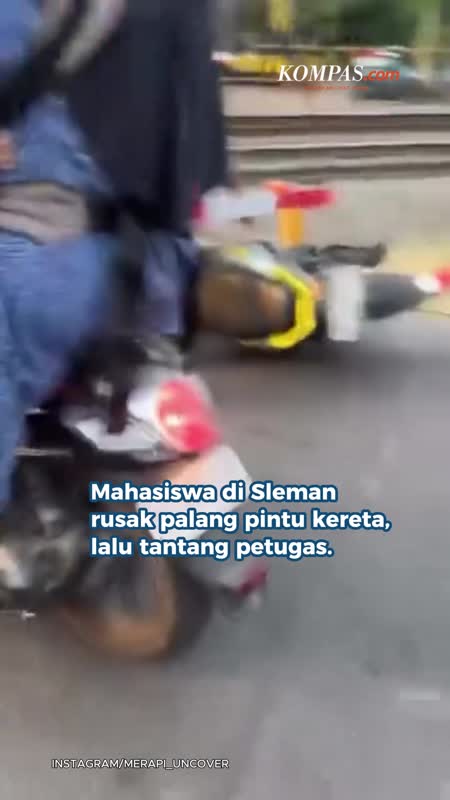 Rusak Palang Kereta Api dan Tantang Petugas, Mahasiswa di Sleman Diringkus Polisi