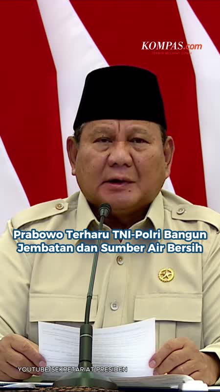 Prabowo Terharu TNI-Polri Bangun Jembatan Dan Sumber Air Bersih