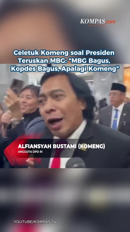Celetuk Komeng Soal Presiden Teruskan MBG: "MBG Bagus, Kopdes Bagus, Apalagi Komeng"