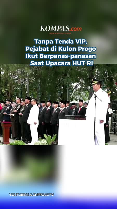 Tanpa Tenda VIP, Pejabat Di Kulon Progo Ikut Berpanas-panasan Saat Upacara HUT RI