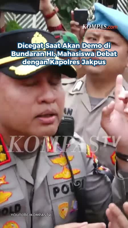 Dicegat Saat Akan Demo di Bundaran HI, Mahasiswa Debat dengan Kapolres Jakpus