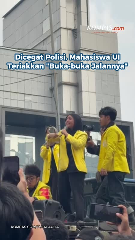 Dicegat Polisi, Mahasiswa UI Teriakkan "Buka-buka Jalannya"