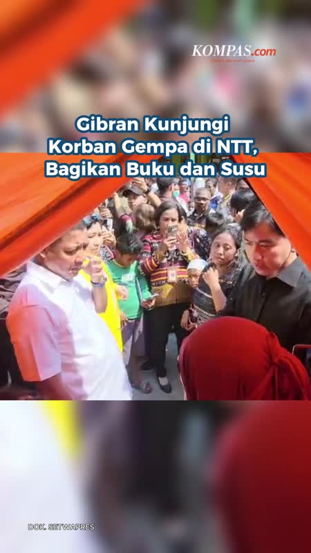 Gibran Kunjungi Korban Gempa di NTT, Bagikan Buku dan Susu