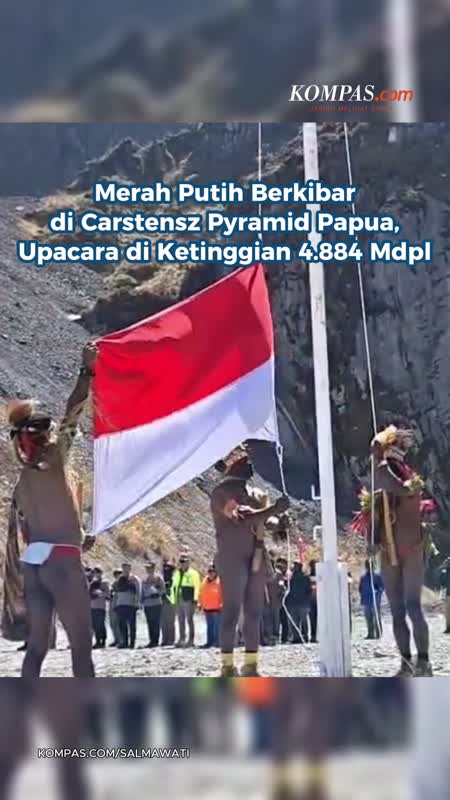 Merah Putih Berkibar di Carstensz Pyramid Papua, Upacara di Ketinggian 4.884 Mdpl