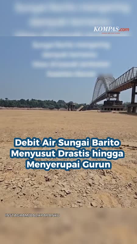 Debit Air Sungai Barito Menyusut Drastis Hingga Menyerupai Gurun