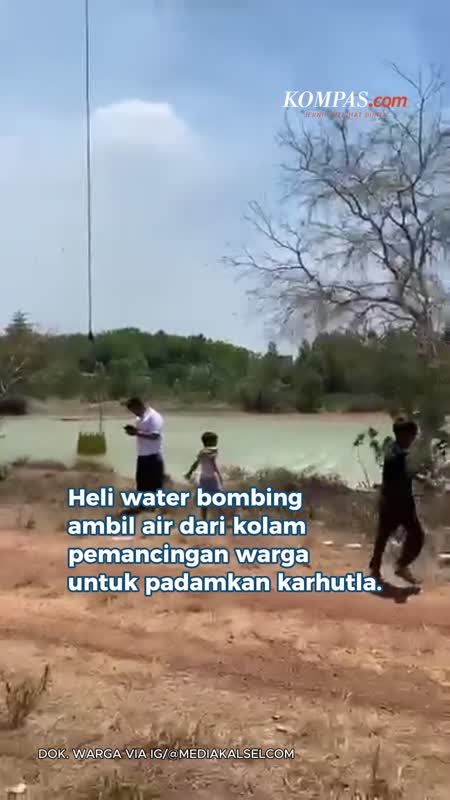 Heli Water Bombing Ambil Air Kolam Warga untuk Padamkan Karhutla Kalsel, Pemilik Minta Ganti Rugi