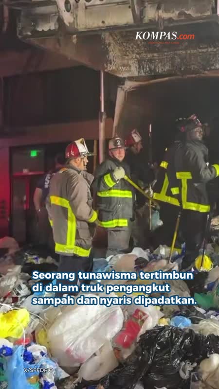 Tunawisma Tertimbun Sampah  Dalam Truk Saat Cari Makan Di Tong